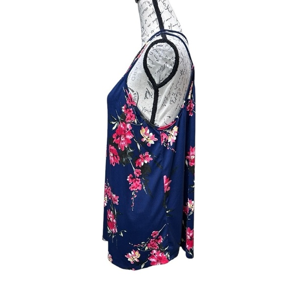 Papermoon Navy Blue & Floral Blouse Size 3X NWT - Picture 3 of 5